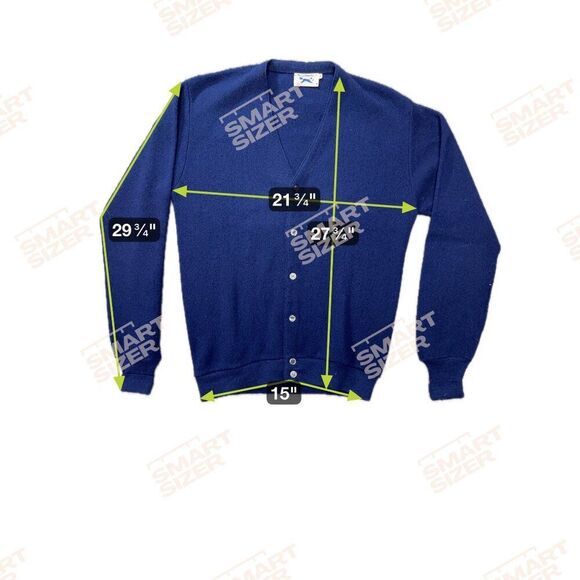 JCPenney The Fox Sweater Mens Navy Blue Cardigan Size Tall L Cotton V-Neck VTG - Picture 4 of 4